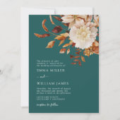 Aquamariner Herbst Moderne Wasserfarbe Terracotta  Einladung (Vorderseite)