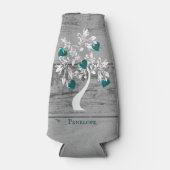Aquamariner Herzbaum Personalisierte Flasche Coole Flaschenkühler (Vorderseite)