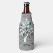 Aquamariner Herzbaum Personalisierte Flasche Coole Flaschenkühler (Flaschenvorderseite)