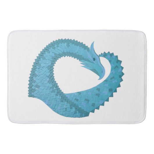 Aquamariner Herzdrache Badematte (Vorderseite)