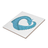 Aquamariner Herzdrache Fliese (Seite)