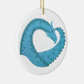 Aquamariner Herzdrache Keramik Ornament (Rechts)