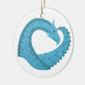 Aquamariner Herzdrache Keramik Ornament (Links)