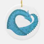 Aquamariner Herzdrache Keramik Ornament (Hinten)
