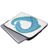 Aquamariner Herzdrache Laptopschutzhülle (Vorne Knopf)