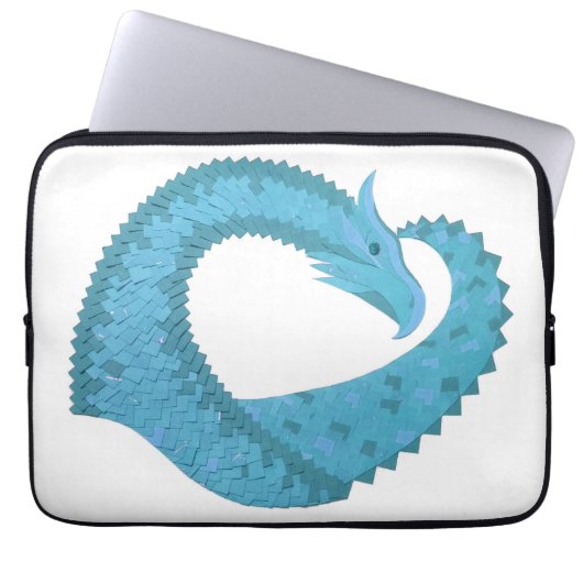 Aquamariner Herzdrache Laptopschutzhülle (Vorderseite)