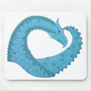 Aquamariner Herzdrache Mousepad