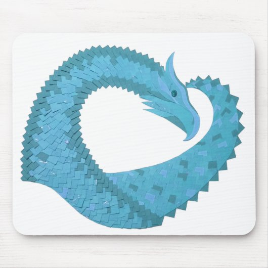 Aquamariner Herzdrache Mousepad (Vorne)