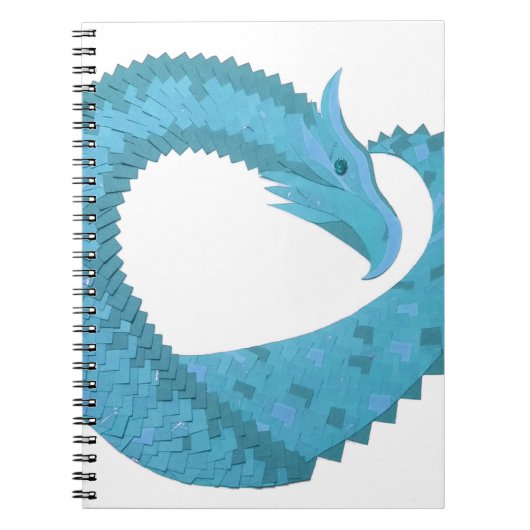 Aquamariner Herzdrache Notizblock (Vorderseite)