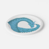 Aquamariner Herzdrache Pappteller (Schrägansicht)