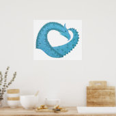 Aquamariner Herzdrache Poster (Küche)