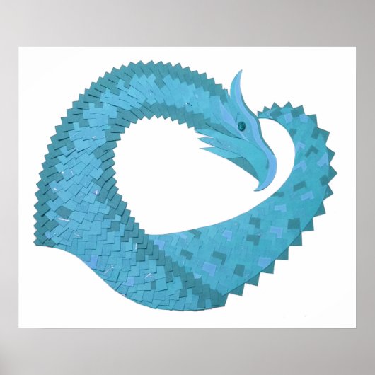 Aquamariner Herzdrache Poster (Vorne)
