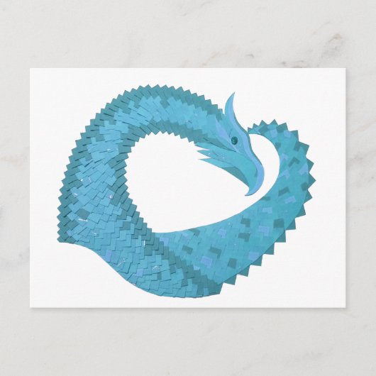 Aquamariner Herzdrache Postkarte (Vorderseite)