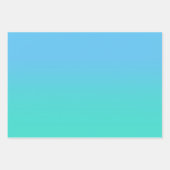 Aquamariner Himmel Blau und Türkis Ombre Mix Geschenkpapier Set (Vorderseite 3)