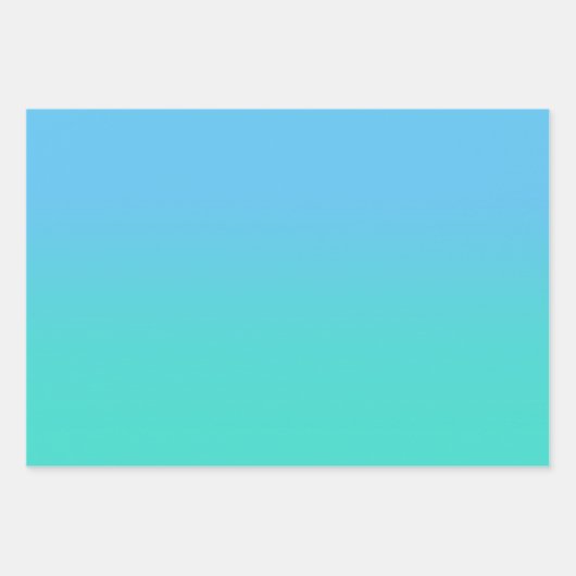 Aquamariner Himmel Blau und Türkis Ombre Mix Geschenkpapier Set (Vorderseite 3)