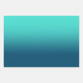 Aquamariner Himmel Blau und Türkis Ombre Mix Geschenkpapier Set (Vorderseite 2)