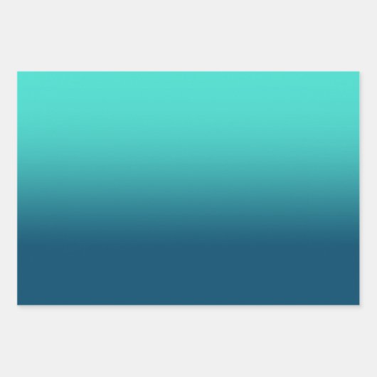 Aquamariner Himmel Blau und Türkis Ombre Mix Geschenkpapier Set (Vorderseite 2)