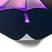 Aquamariner Hintergrund Lila Butterfly Poster (Ecke)