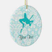 Aquamariner hoher Sprung Keramikornament (Rechts)