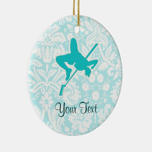 Aquamariner hoher Sprung Keramikornament (Rechts)