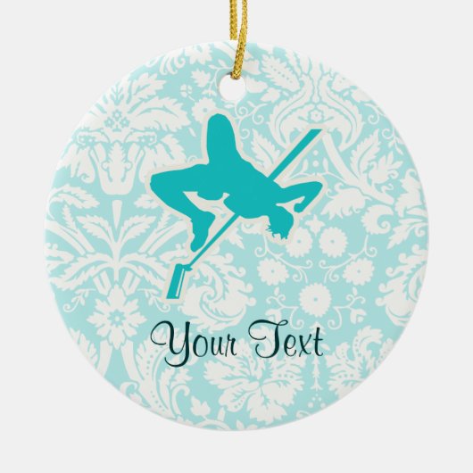 Aquamariner hoher Sprung Keramikornament (Vorne)