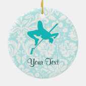 Aquamariner hoher Sprung Keramikornament (Hinten)