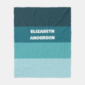 Aquamariner horizontaler Farbblock Fleecedecke (Vorderseite)