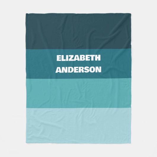 Aquamariner horizontaler Farbblock Fleecedecke (Vorderseite)