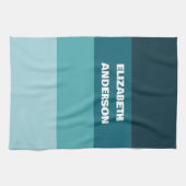 Aquamariner horizontaler Farbblock Geschirrtuch (Horizontal)