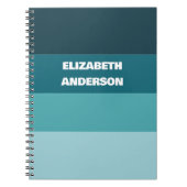 Aquamariner horizontaler Farbblock Notizblock (Vorderseite)