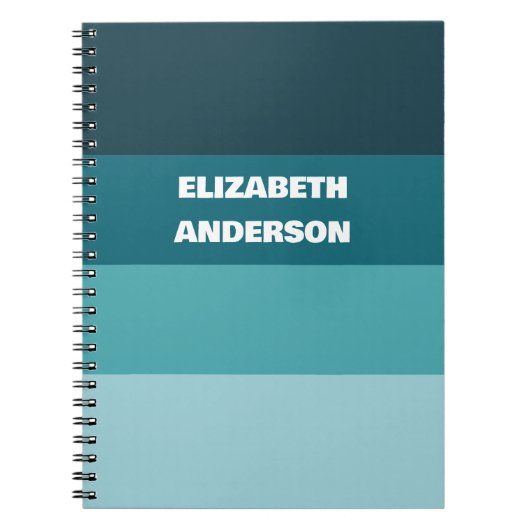 Aquamariner horizontaler Farbblock Notizblock (Vorderseite)