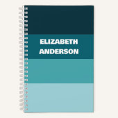 Aquamariner horizontaler Farbblock Notizblock (Vorderseite)