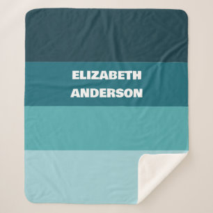 Aquamariner horizontaler Farbblock Sherpadecke