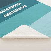 Aquamariner horizontaler Farbblock Sherpadecke (3/4)