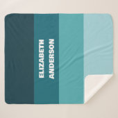 Aquamariner horizontaler Farbblock Sherpadecke (Vorderseite (Horizontal))