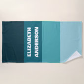 Aquamariner horizontaler Farbblock Strandtuch (Vorderseite)