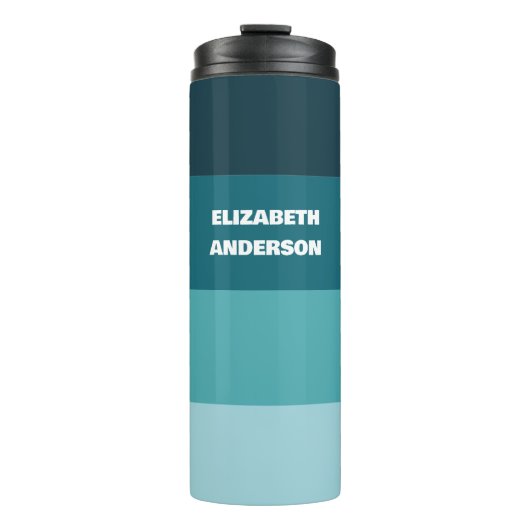 Aquamariner horizontaler Farbblock Thermosbecher (Vorderseite)