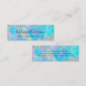 Aquamariner Iridescent Holographic Glitzer Mini Visitenkarte (Vorne/Hinten)
