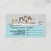 Aquamariner Ivory Sparkle Dog Walker Ernennung Visitenkarte (Rückseite)
