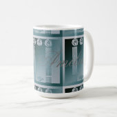 Aquamariner Jugendstil, Charles Mackintosh, Rose D Kaffeetasse (VorderseiteRechts)