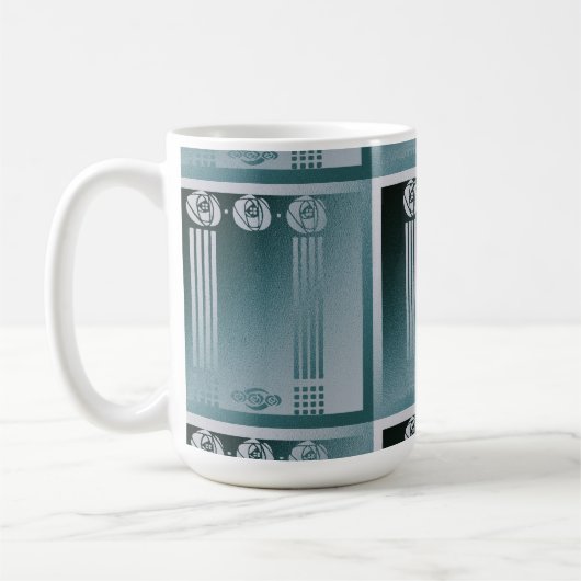 Aquamariner Jugendstil, Charles Mackintosh, Rose D Kaffeetasse (Links)