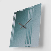 Aquamariner Jugendstil, Charles Mackintosh, Rose D Quadratische Wanduhr (Winkel)