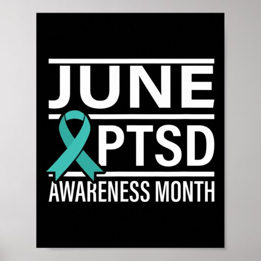 Aquamariner Juni-Tag der PTSD-Sensibilisierung für Poster (Vorne)