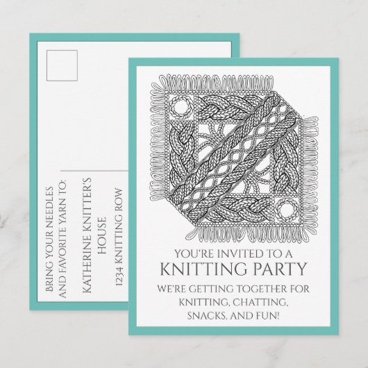 AQUAMARINER KABELSTRICK Postkarte + Text (Vorne/Hinten)