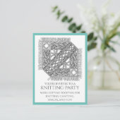 AQUAMARINER KABELSTRICK Postkarte + Text (Stehend Vorderseite)