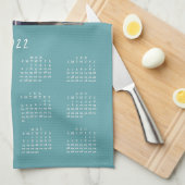 aquamariner Kalender für das Foto 2022 Geschirrtuch (Viertel Falte)