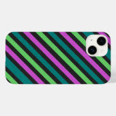 Aquamariner, kalkgrüner, Hot-Pink-Glitzer Striped Case-Mate iPhone Hülle (Rückseite (Horizontal))