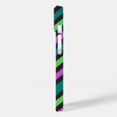 Aquamariner, kalkgrüner, Hot-Pink-Glitzer Striped  Case-Mate iPhone Hülle (Rückseite / Links)