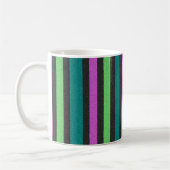 Aquamariner, kalkgrüner, Hot-Pink-Glitzer Striped  Kaffeetasse (Links)