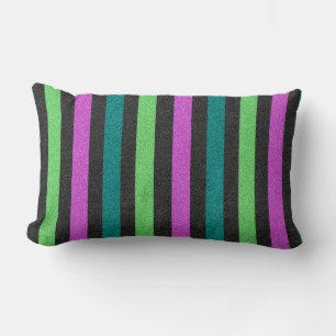 Aquamariner, kalkgrüner, Hot-Pink-Glitzer Striped Lendenkissen